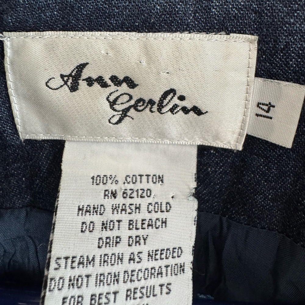 Ann Gerlin Embroidered Denim Jacket Boho Floral Sequin Size 14 - Picture 5 of 5